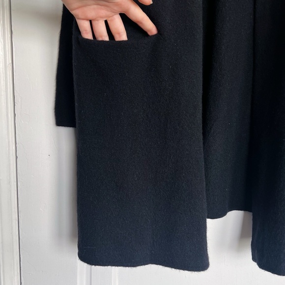 Jenni Kayne • Sweater Coat cardigan black merino wool yak knit minimalist open - Picture 7 of 10
